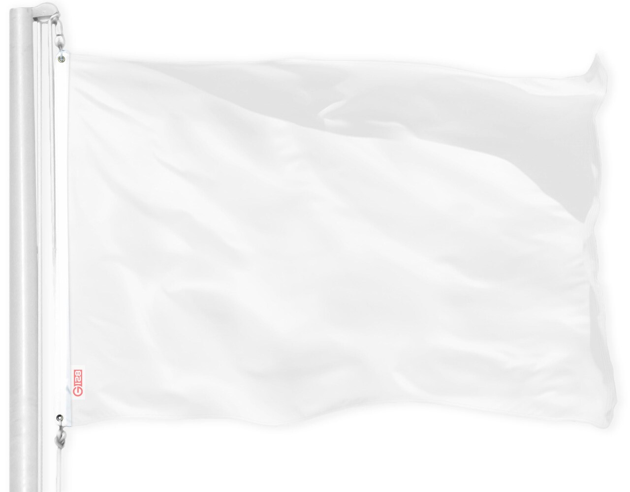 G128 Solid White Color DIY Flag | 2.5x4 Ft | LiteWeave Pro Series Printed 150D Polyester | Indoor/Outdoor, Vibrant Colors, Brass Grommets, Thicker and More Durable Than 100D 75D Polyester